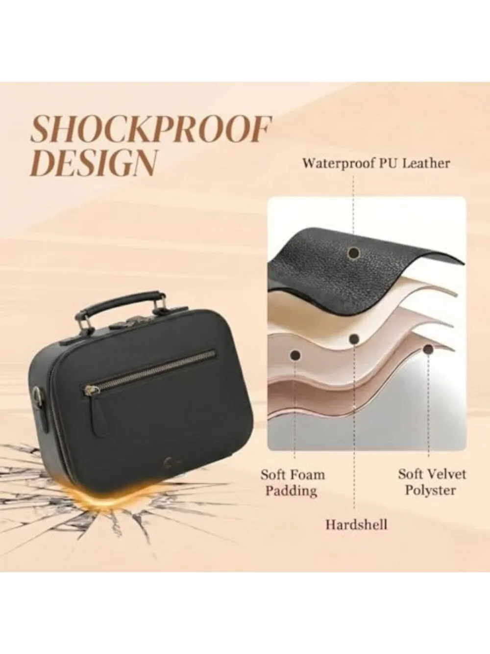 Waterproof Crossbody Camera Sling Bag, Shockproof Case for DSLR/SLR/Mirrorless